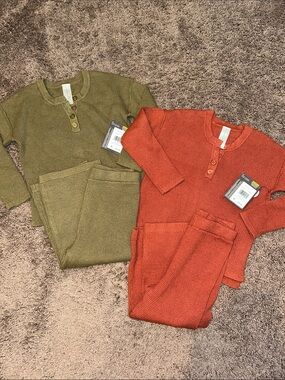 Toddler size 3T waffle knit matching sweater sets NWT